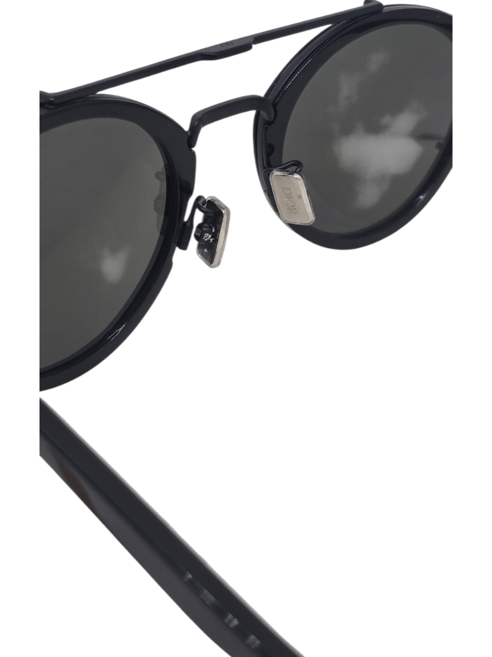 Dior Black Round Sunglasses NEW AUTHENTIC - Picture 4 of 6